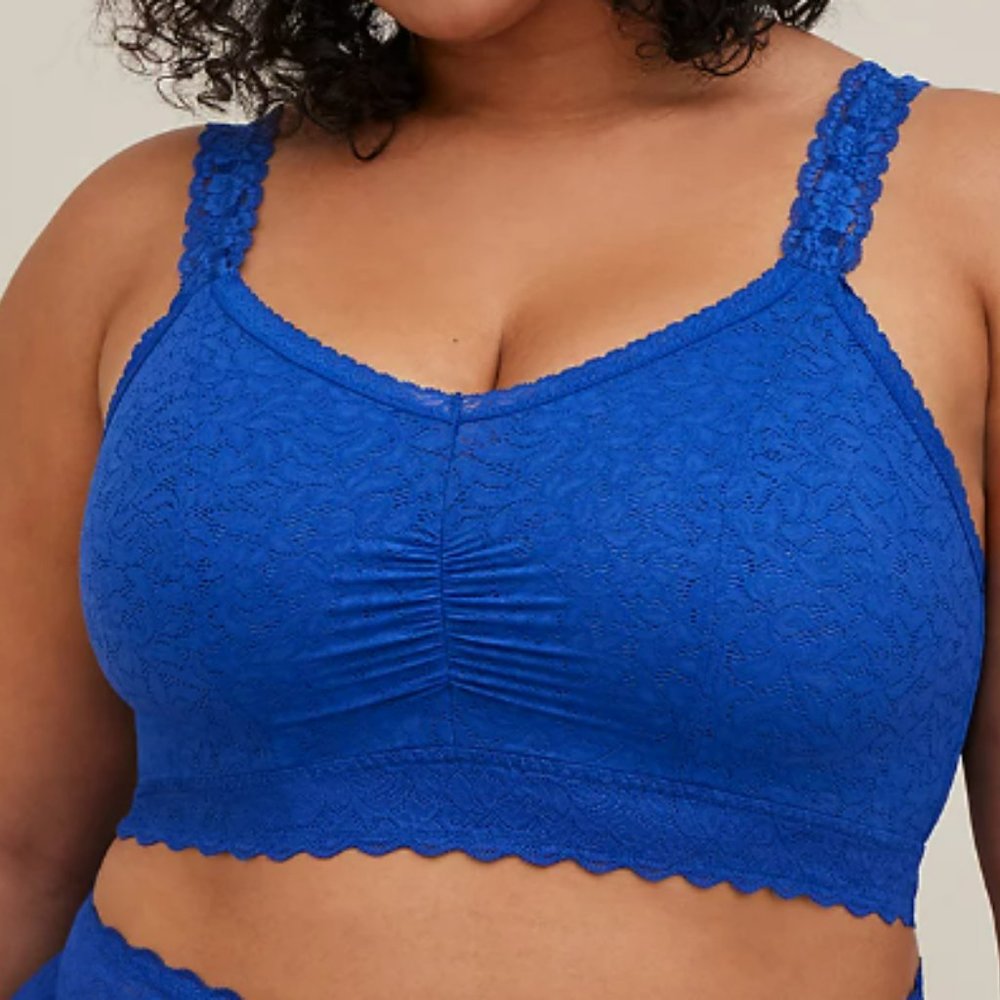 Torrid 4-way Stretch Lace Bralette Blue sz 3